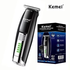 Aparador Elétrico Kemei 2 em 1 para Cabelo e Barba com Bateria USB