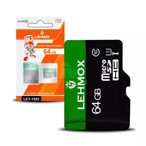 Cartão de Memoria 64GB Com Adaptador Drive LEHMOX