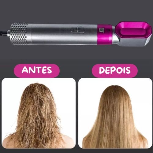 Escova Modeladora 5 em 1 Secadora Chapinha Modelador de Cachos Escova Elétrica - Imagem 2