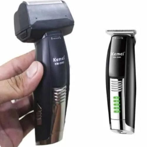 Aparador Elétrico Kemei 2 em 1 para Cabelo e Barba com Bateria USB - Imagem 2