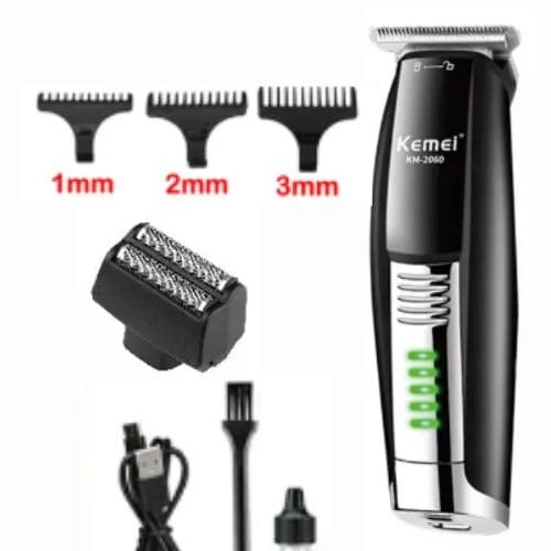 Aparador Elétrico Kemei 2 em 1 para Cabelo e Barba com Bateria USB - Imagem 3